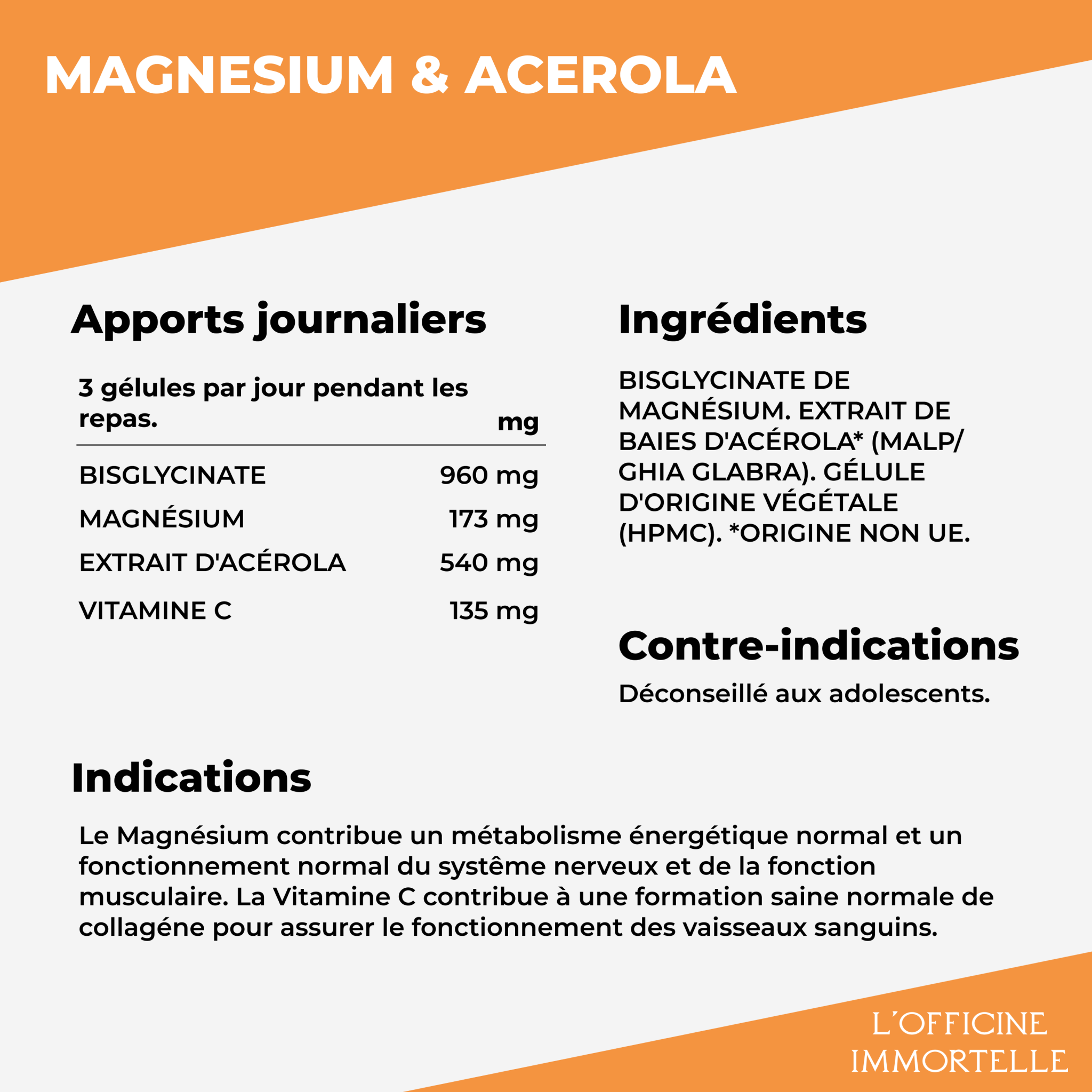 Magnesium & Vitamine C - Officine Immortelle