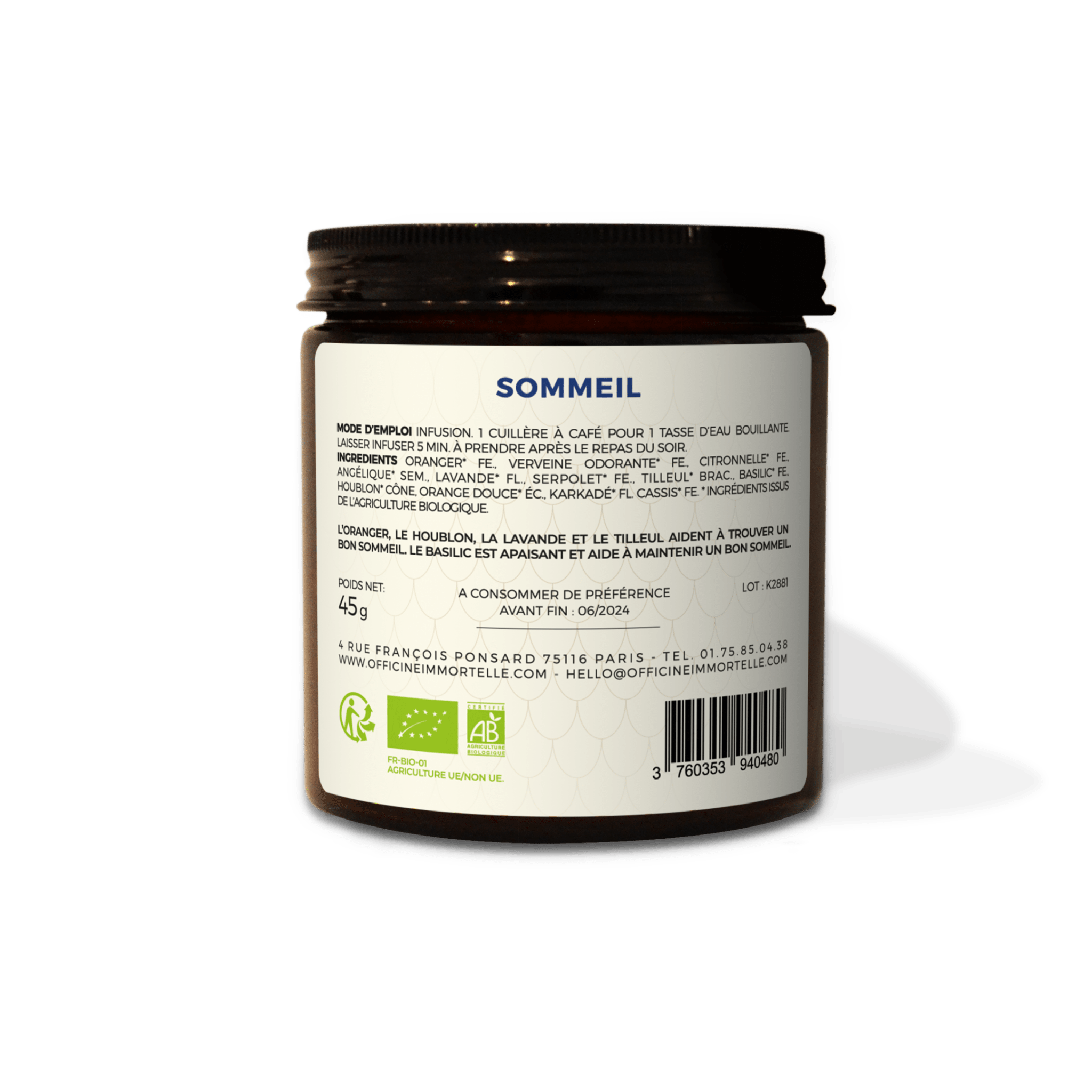Tisane - Sommeil - Officine Immortelle